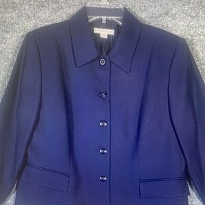 Pendleton Womens Size 12 Navy Blue 100% Virgin Wool Blazer Old Money Career Wear